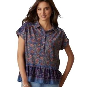 Sundance All Over  Floral Print Peplum Top‎ Small